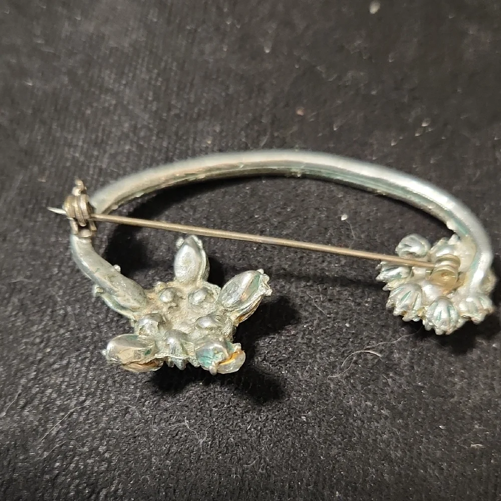 Vintage Silver Crystal Brooch - Picture 2 of 5
